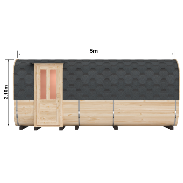 Fasssauna / Gartensauna / Banja / Quadro 6,0 m mit Vorraum